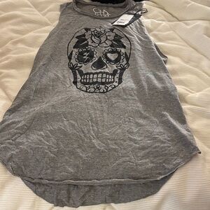 Chaser Gray Sugar Skull Tank Top